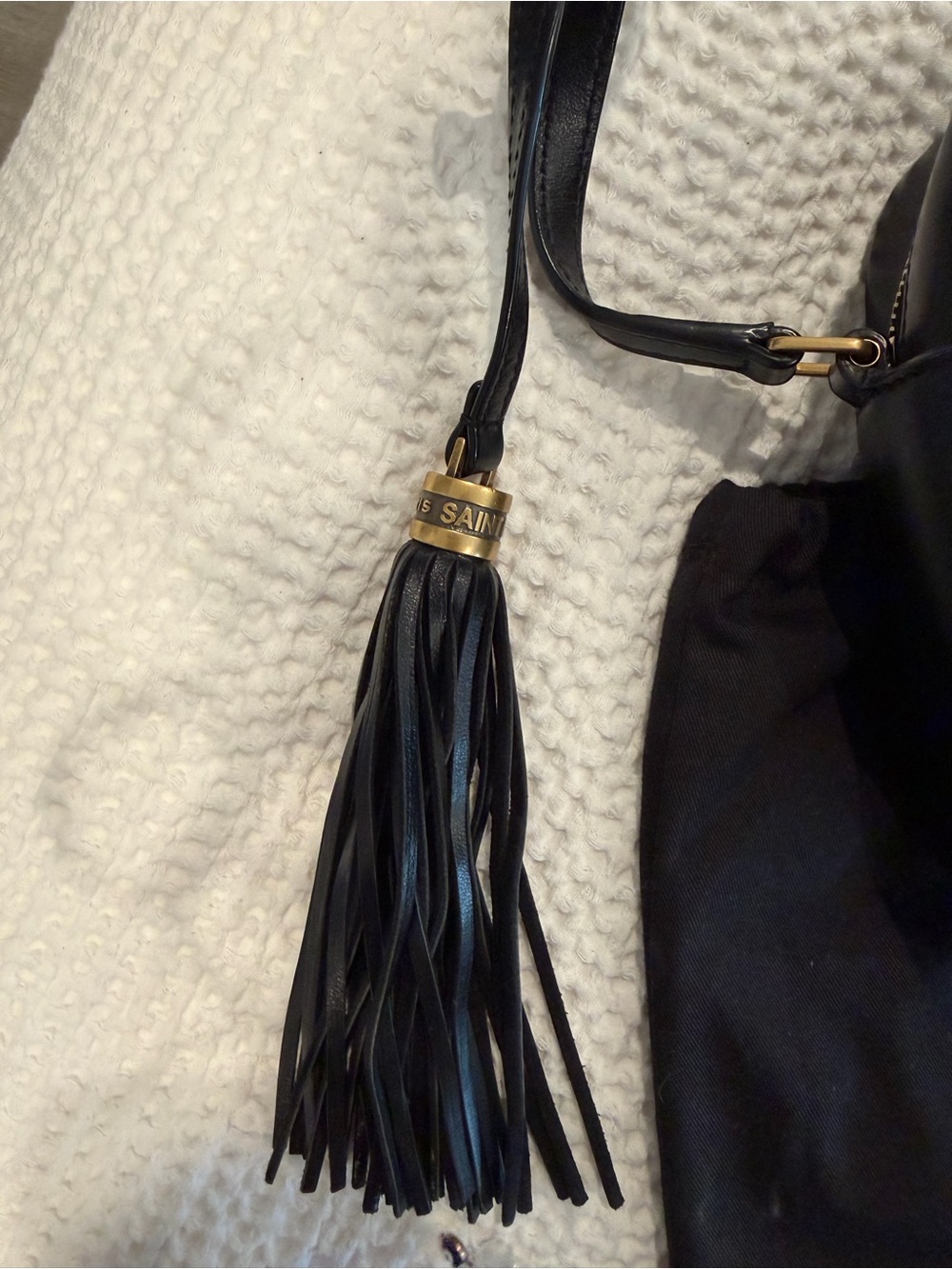Saint Laurent Black Chevron Quilted Crossbody with Gold YSL Hardware - Picture 4 of 7